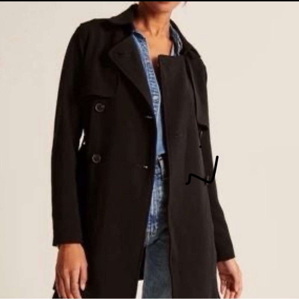 Abercrombie and Fitch Sm Black Trench Coat